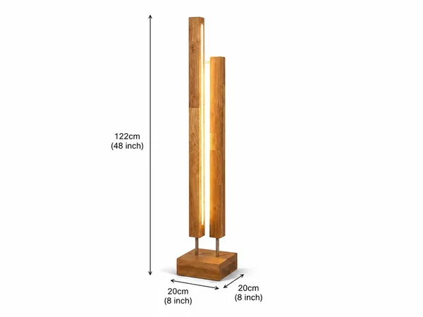 Wooden Floor Lamp with Warn Light