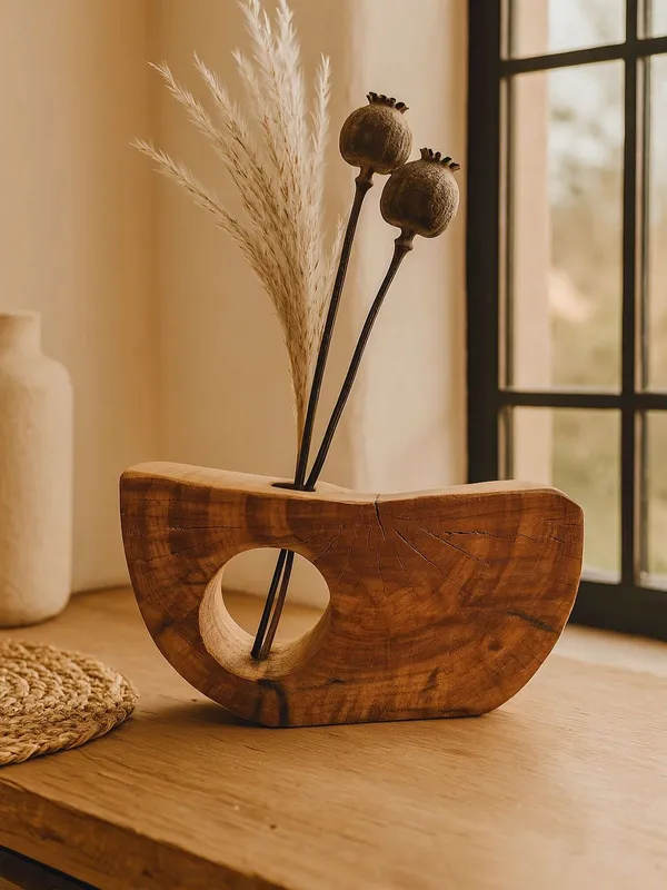 Wooden Curved Vase